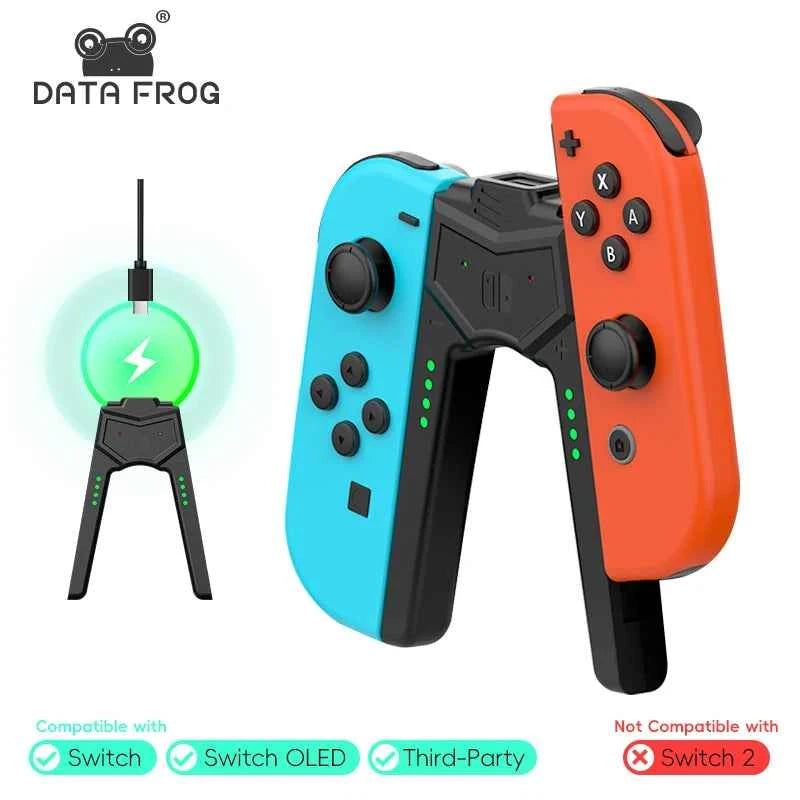 DATA FROG Charging Grip for Switch Controller, Joycon Charging Handle Bracket for Switch/OLED/Lite Game Console Accessories