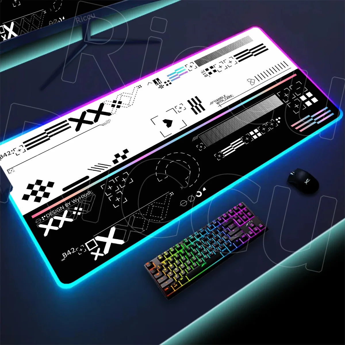 RGB Mousepad Large Size LED Glowing Keyboard Table Pad XXL CsGo Print stream Gaming Mouse Pad Non-slip Rubber Mat With Backlight