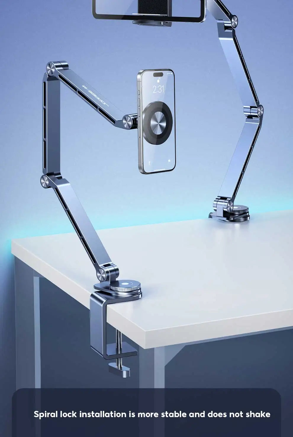 MoZhao Tablet Stand Desktop Support Stand Phone Holder 360° Rotating Folding Aluminum Alloy Office Fixing Magnetic Bracket