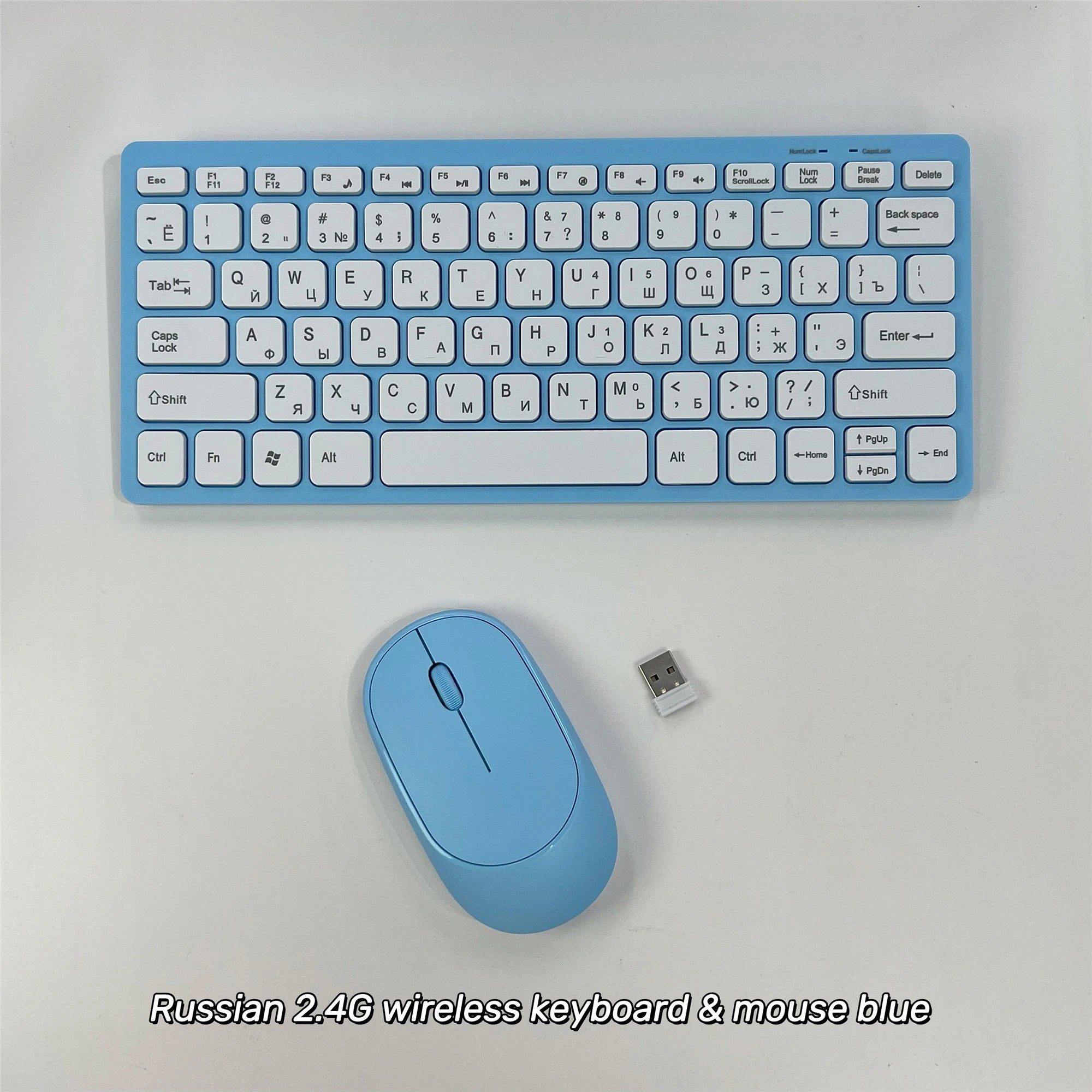 Russian 2.4G Wireless Keyboard and Mouse Protable Mini Keyboard Mouse Combo Set For Notebook Laptop Mac Desktop PC Computer