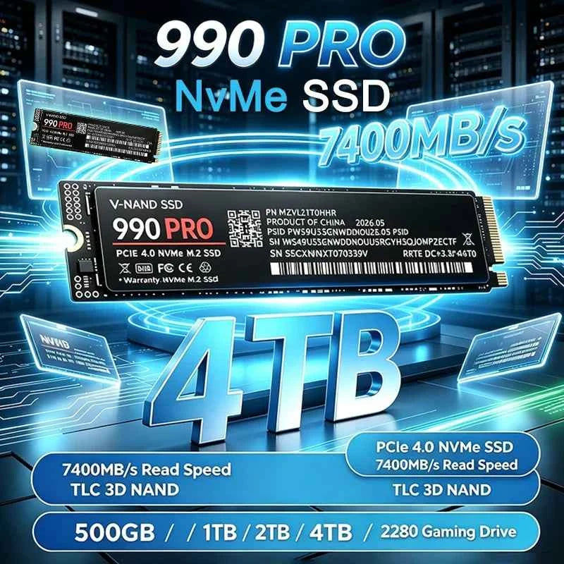 2026 New M.2 990 PRO NVMe SSD PCIe Gen4 High Performance Internal Drive 1TB 2TB 4TB Storage Upgrade For PS5 Desktop Laptop