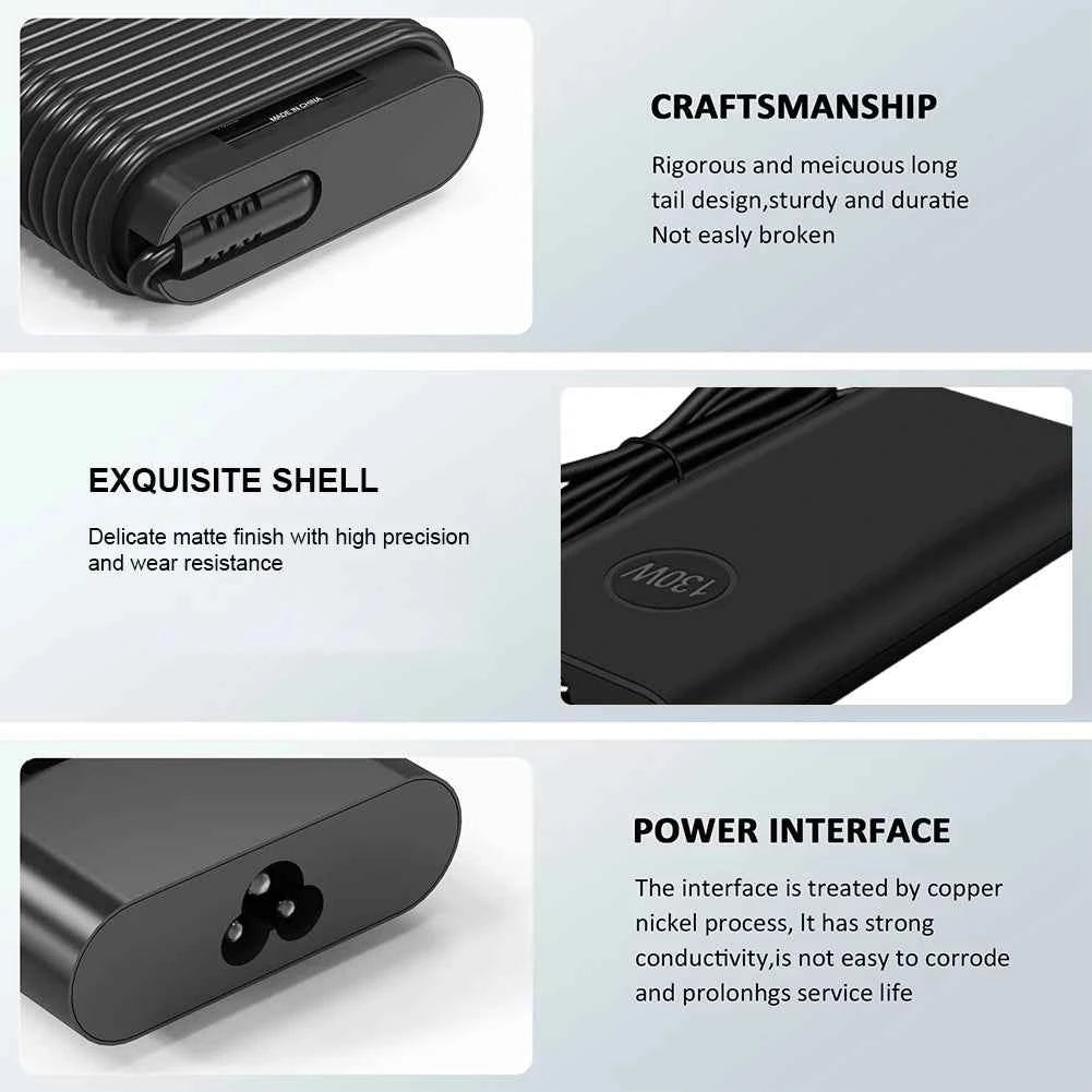130W USB-C Type C AC Laptop Adapter Power Charger 20V 6.5A for Dell XPS 15 9500 9510 9520 for Dell XPS 17 9700 9710 9720 9730