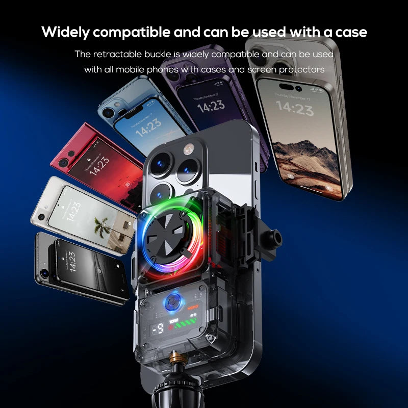 DL23 Semiconductor Phone Cooler Powerful Cooling 2000mAh Temperature Control Digital Display Dual Live Streaming Mount Holes