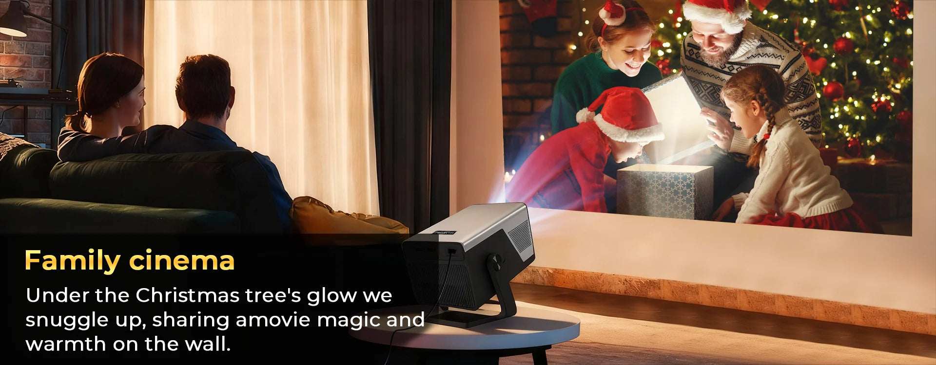 8K Decoding X7 AI Smart Projector with Android 14, UHD 1080P 1000 ANSI Built-in Apps, Auto Focus&Keystone, Home Outdoor Beamer