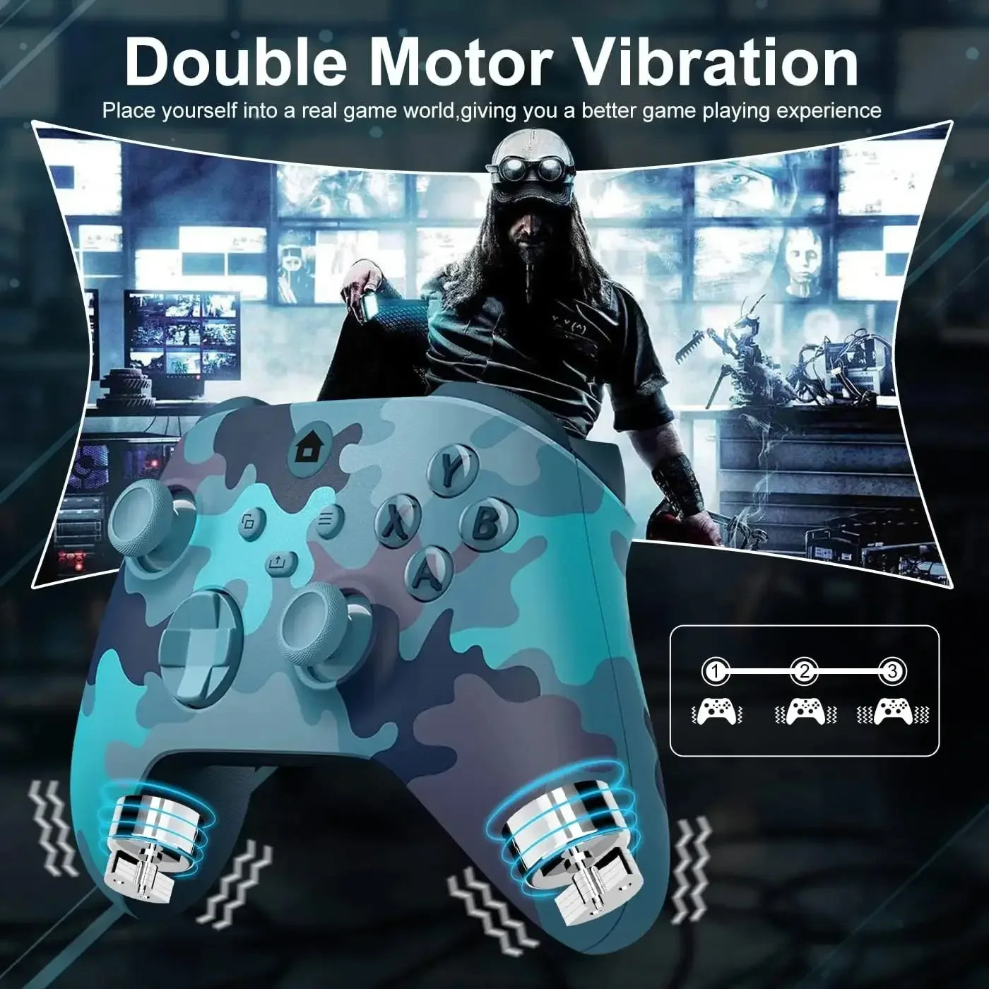 2M Wired Gaming Controller Joystick Gamepad with Dual-Vibration Compatible with PS3, Switch, Windows 11/10/8/7 PC PC001 - WinSupport Tech