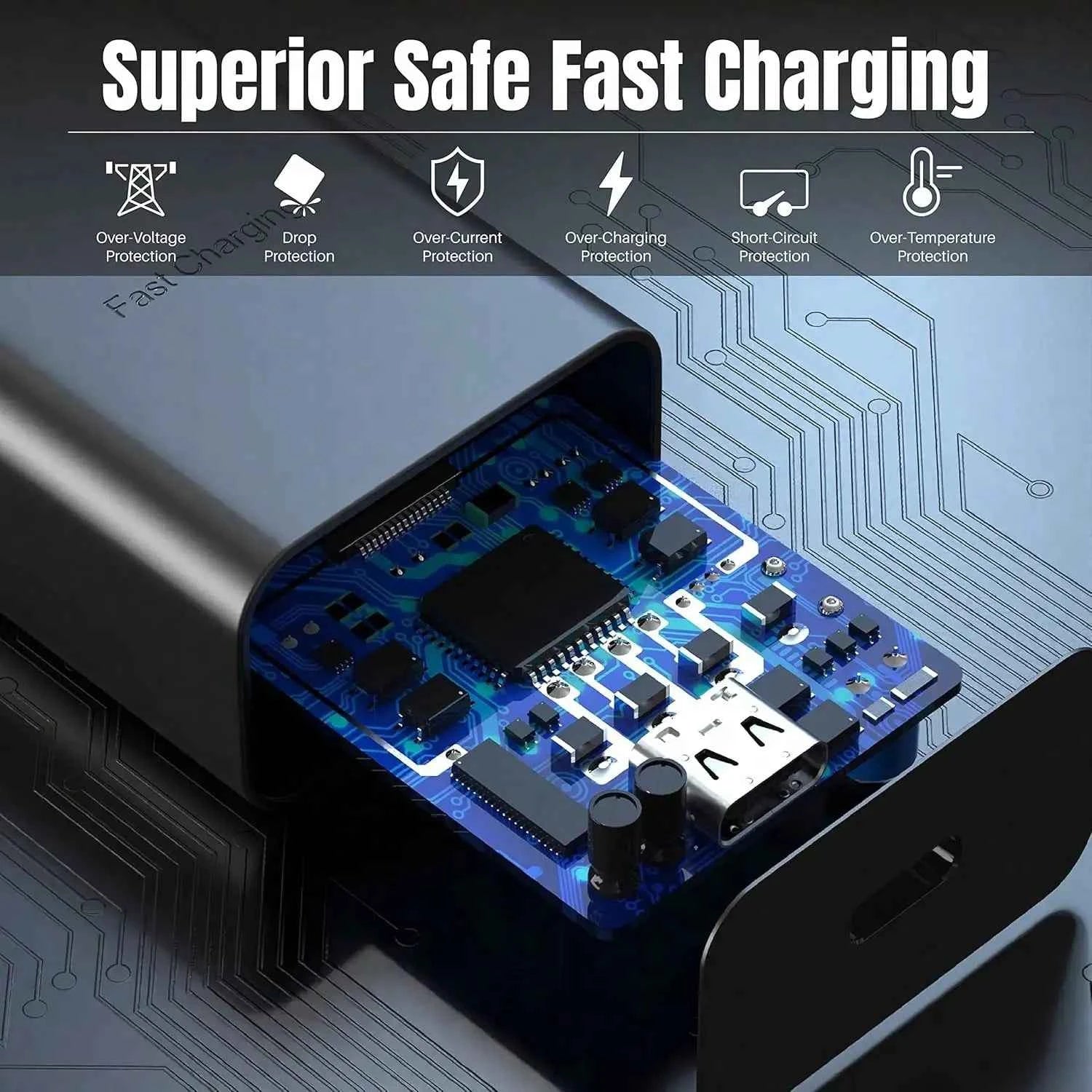 25W USB-C Fast Charging Wall Charger Adapter Compatible with Samsung Galaxy & iPhone Series Smartphones and Tablets