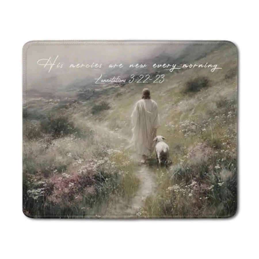 Watercolor Forest Christian Mouse Pad, Psalm 46:1Bible Verse Mouse Pads Mousepad for Desk Home Office Dorm Computers Laptop, Re