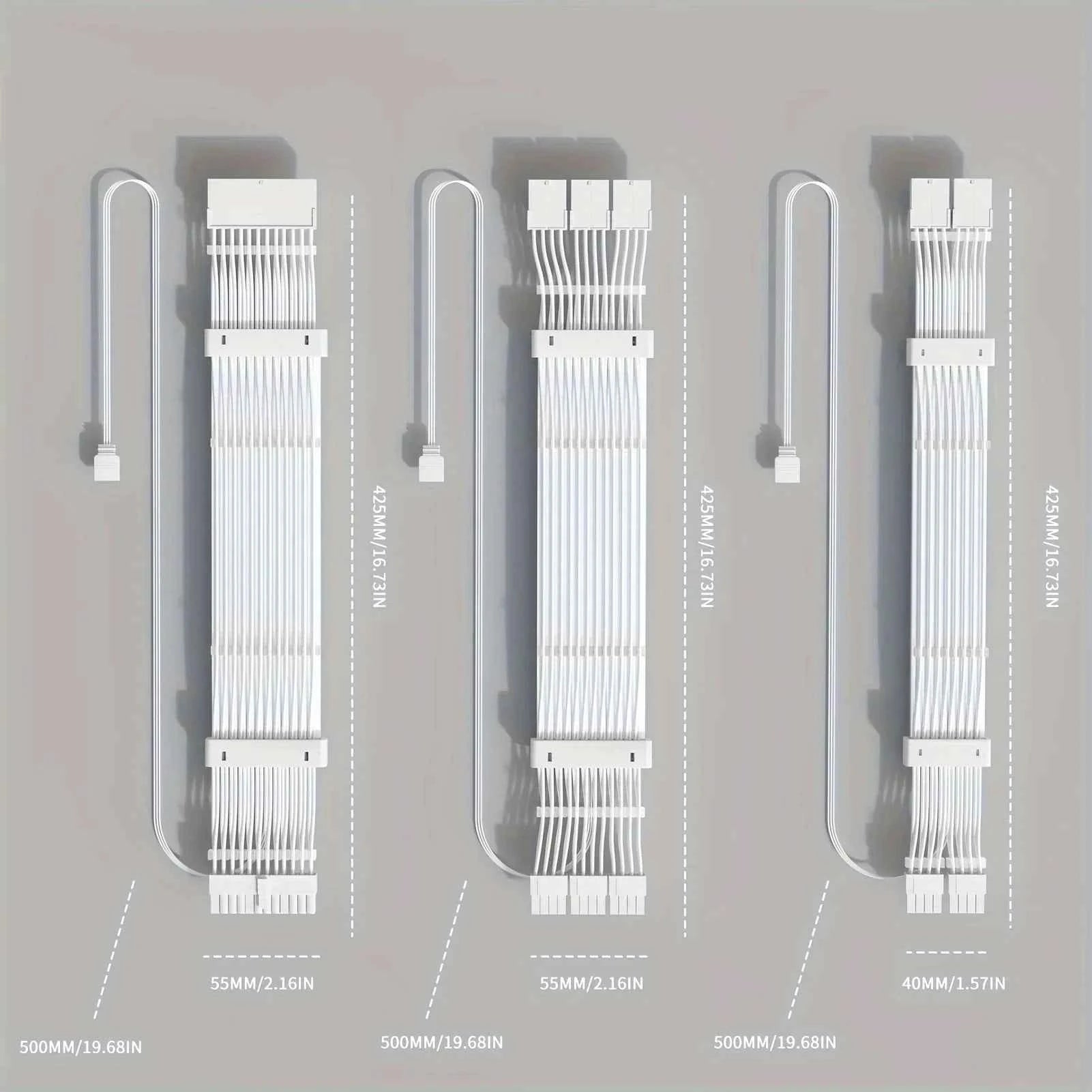 GQZJHOME 24PIN RGB ARGB Extension Cable Kit – 5V 3-Pin Motherboard Sync with 108 LED Beads