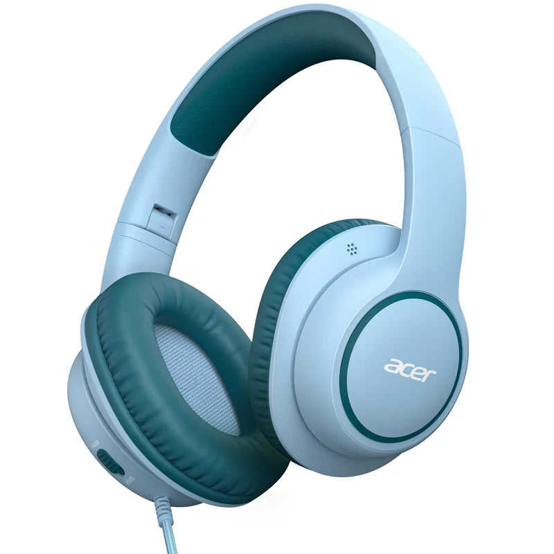 Acer OHR328 Kids Headphones Wired – Over-Ear School Headset with Volume Limit 85/94dB, 3.5mm Jack, Foldable Safe Headphones for Toddlers & Children