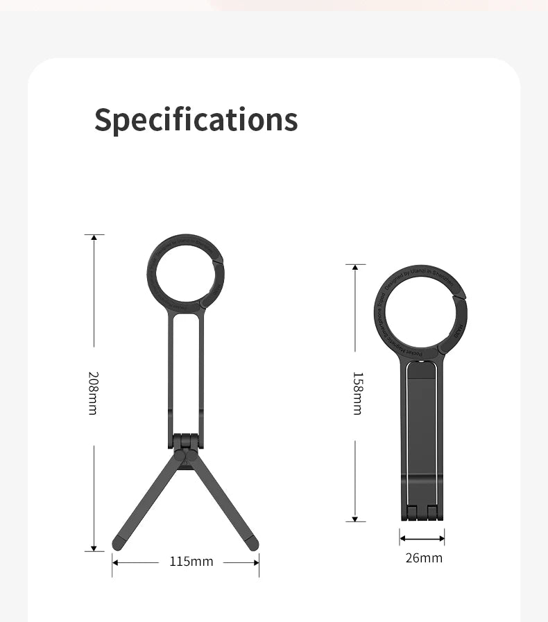 ULANZI MA30 Aluminum Magnetic Phone Tripod Stand Compatible with iPhone 16 Samsung Xiaomi Huawei Vivo OPPO - Mini Bracket for Magsafe Smartphones