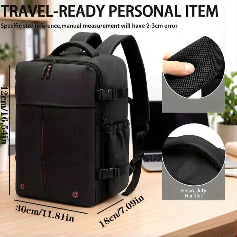 Vacuum-compressed Women's Multi-functional Backpack, Equipped with A Vacuum Pump and Smooth Zippers, Suitable for Business Trave