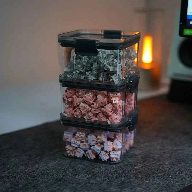Keebox Keyboard Switches Container Storage Box PET Switches Box For Mechanical Keyboard 460ml 970ml 1300ml Keycaps Storage Box