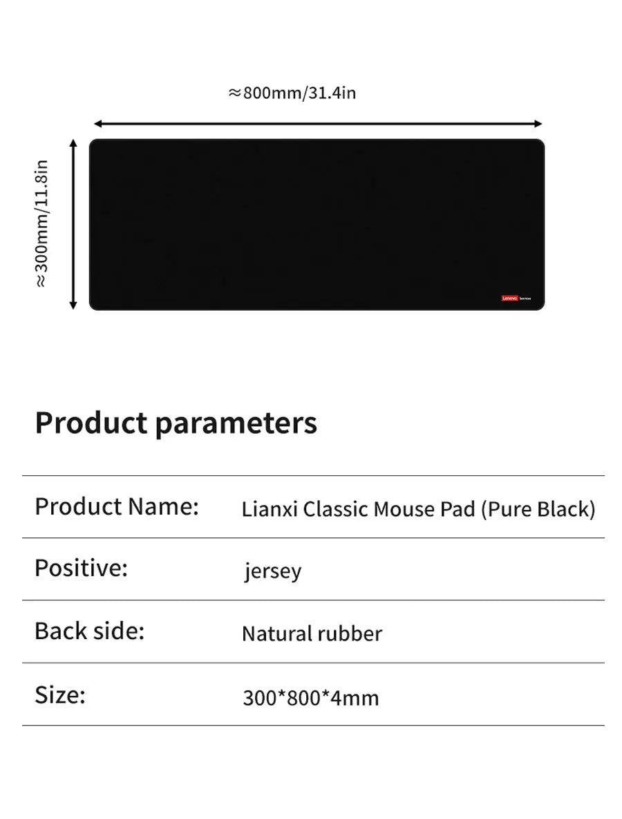 Lenovo E-Sports Gaming Extra-Thick Gaming Mouse Pad Portable Office Keyboard Desk Protector Computer Stain-Resistant Desk Pad