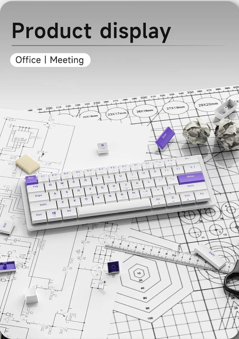 Ajazz NKL61 Wired And Matte Office Keyboard 61-Key Slim Body ABS Wired Office Keyboard Suitable For Office Use