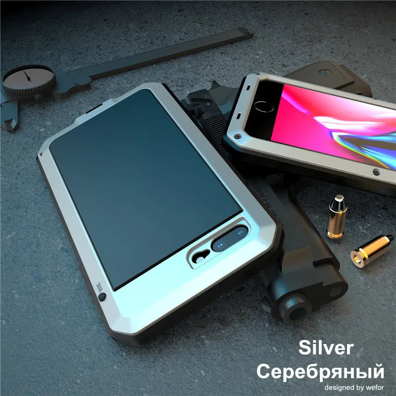 Metal Aluminum Armor doom Shockproof Case for iPhone 14 13 11 12 Pro XS MAX mini SE XR X 6 6S 7 8 Plus Outdoor Military Cover
