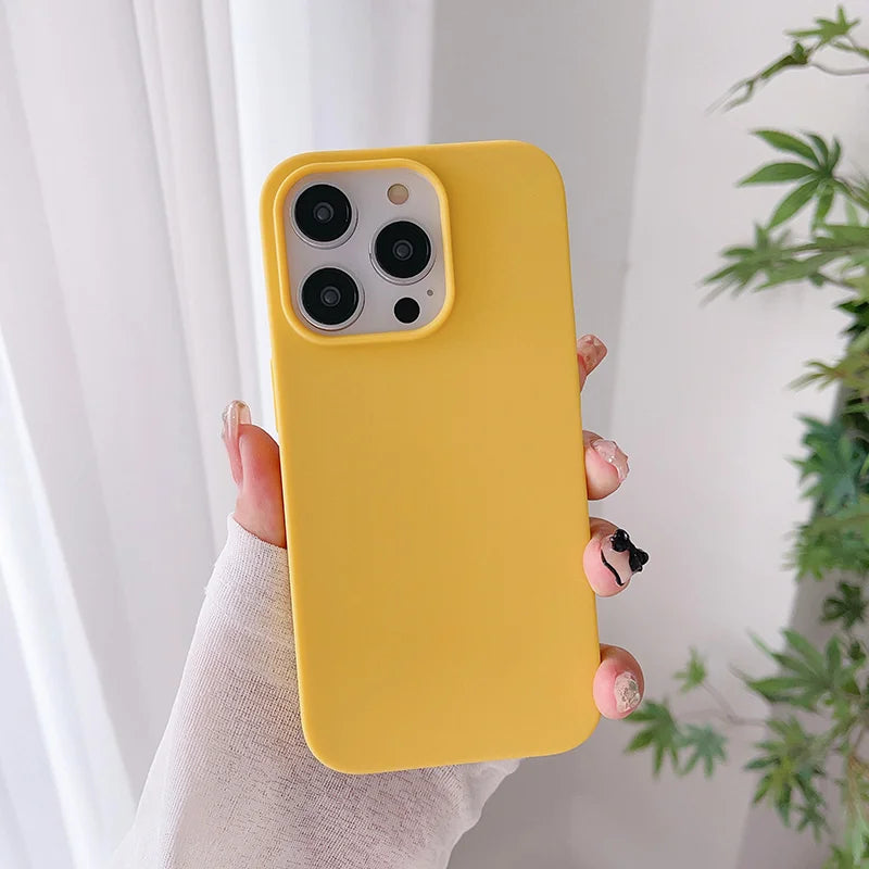 Luxury Matte Candy Ultra Thin Color Silicone Soft Case For iPhone 16 15 14 13 12 11 Pro Max Plus Mini Back Cover Colorful Shell