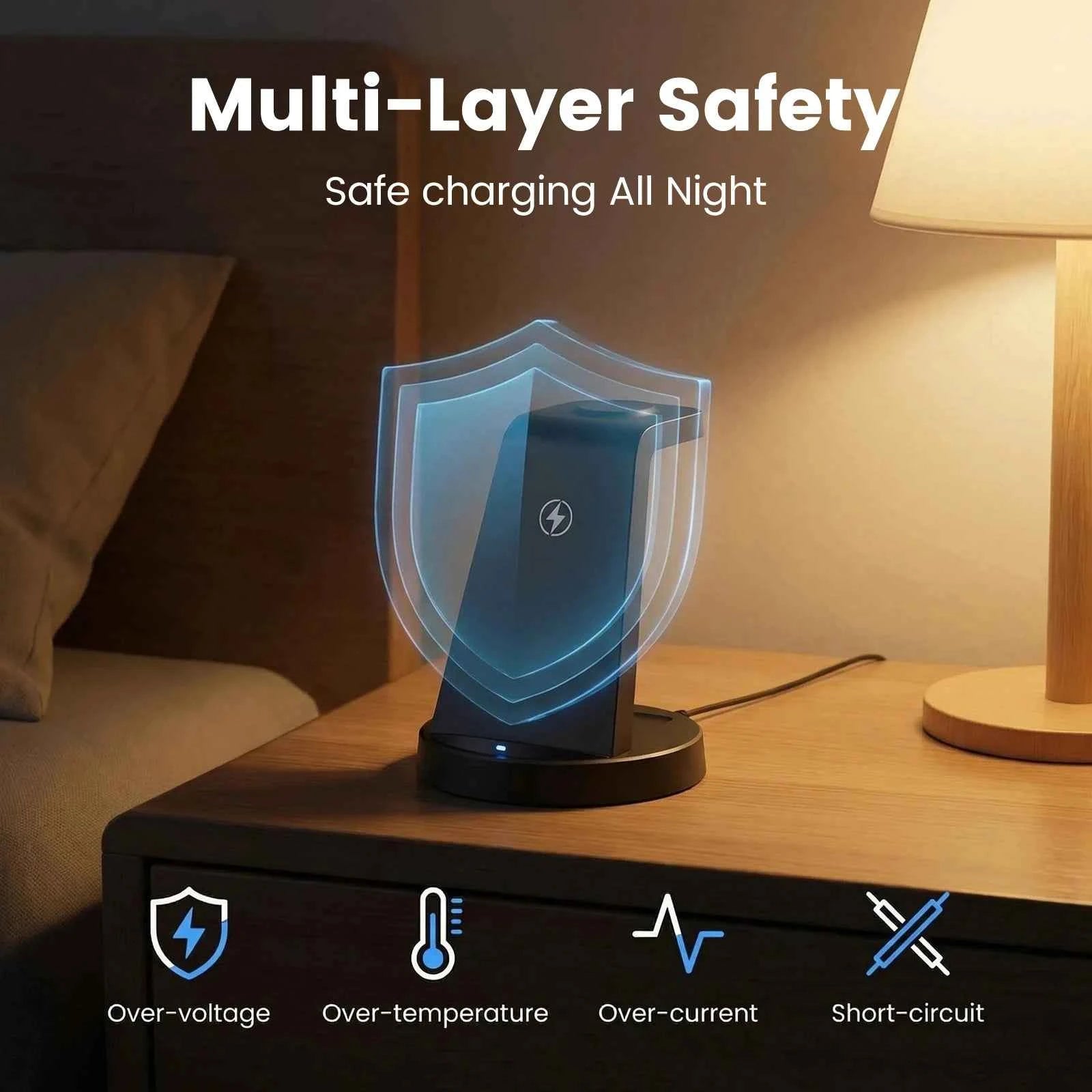 3 in 1 Magnetic Wireless Charger Dock Station 15W Foldable Fast Charging Multi-Device For Samsung S25 S24 S23 S22 Galaxy Watch iPhone