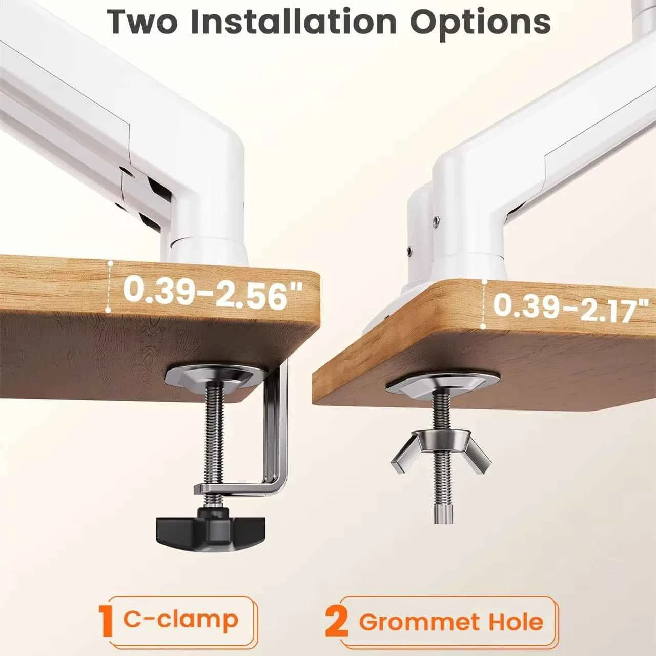 Dual Monitor Mount for 13″–32″ Screens, Adjustable Dual Monitor Stand, with 180° Swivel, Tilt, 360° Rotation for Home Office