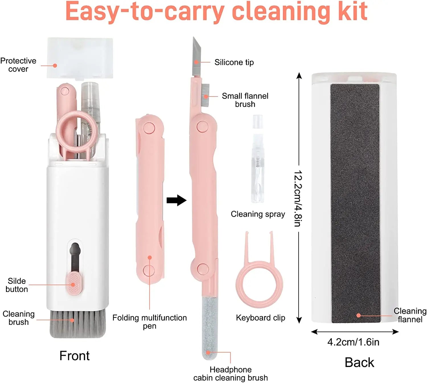7-in-1 Keyboard Cleaning Brush Kit Earphones Cleaning Pen For AirPods iPhone Cleaning Tools Computer Cleaner Kit Keycap Puller