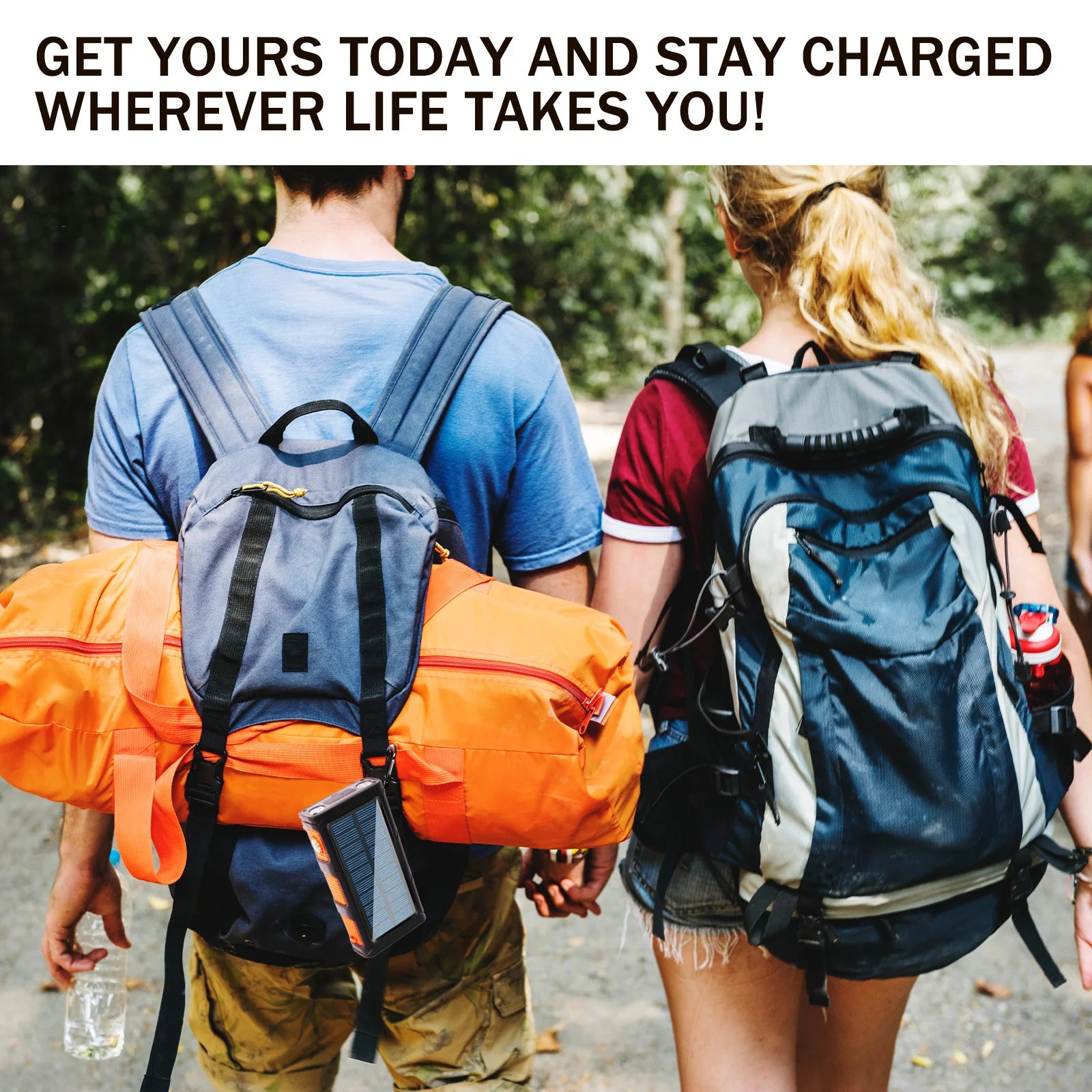 20000mAh Portable Solar Power Bank 20W Fast Charging USB C Hand-Crank Generator Dual LED Flashlights for Outdoor Camping Hiking