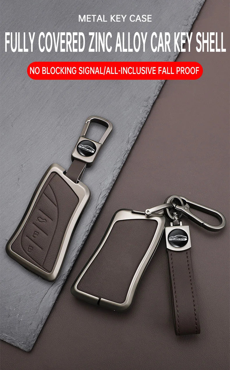 Car Zinc Alloy Leather Key Case Cover Chain For Lexus NX ES UX US RC LX IS 250h RX 350h LS 450h 260h 300h UX200 LM350H LM500H