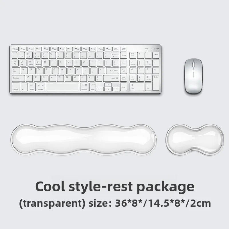 Silicone Keyboard Mouse Wrist Rest Support Ergonomic Wave Hand Pad Cushion Comfortable Soft for Gaming Office Computer Laptop