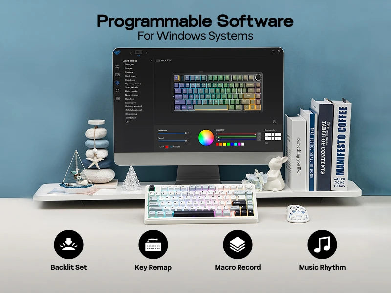 EPOMAKER x AULA F75 75% ANSI Layout Hot-Swap Wired/Bluetooth/2.4GHz Wireless Mechanical Keyboard With Multimedia Control Knob