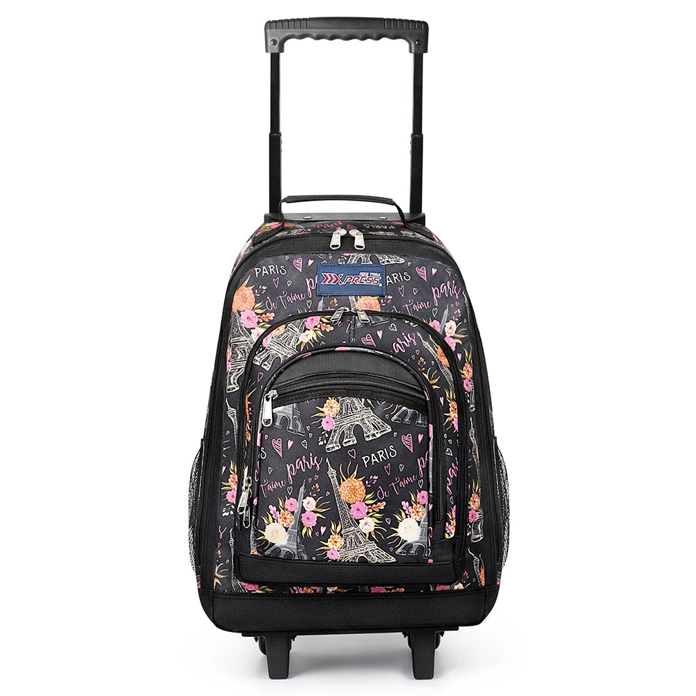 New York XPress 20 inch Travel Backpack With Wheels Hidden Pull Rod Carry On Luggage Weekend Travel Bag For Men Business Trip