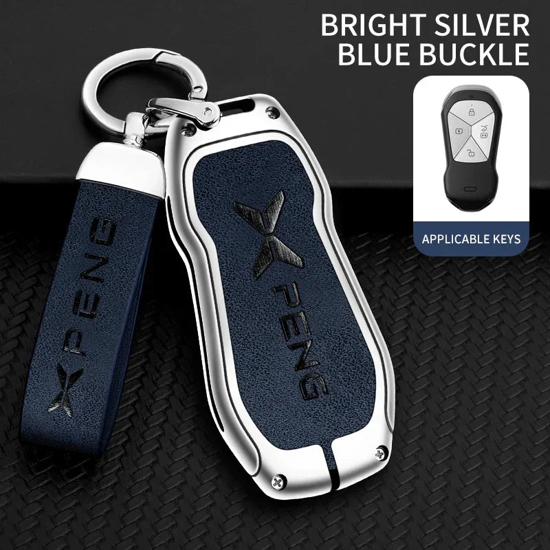 Metal Car Key Fob Cover Case Shell For Xpeng Xiaopeng P5 P7 G9 G3i Holder Interior Keychain Leather Accessories