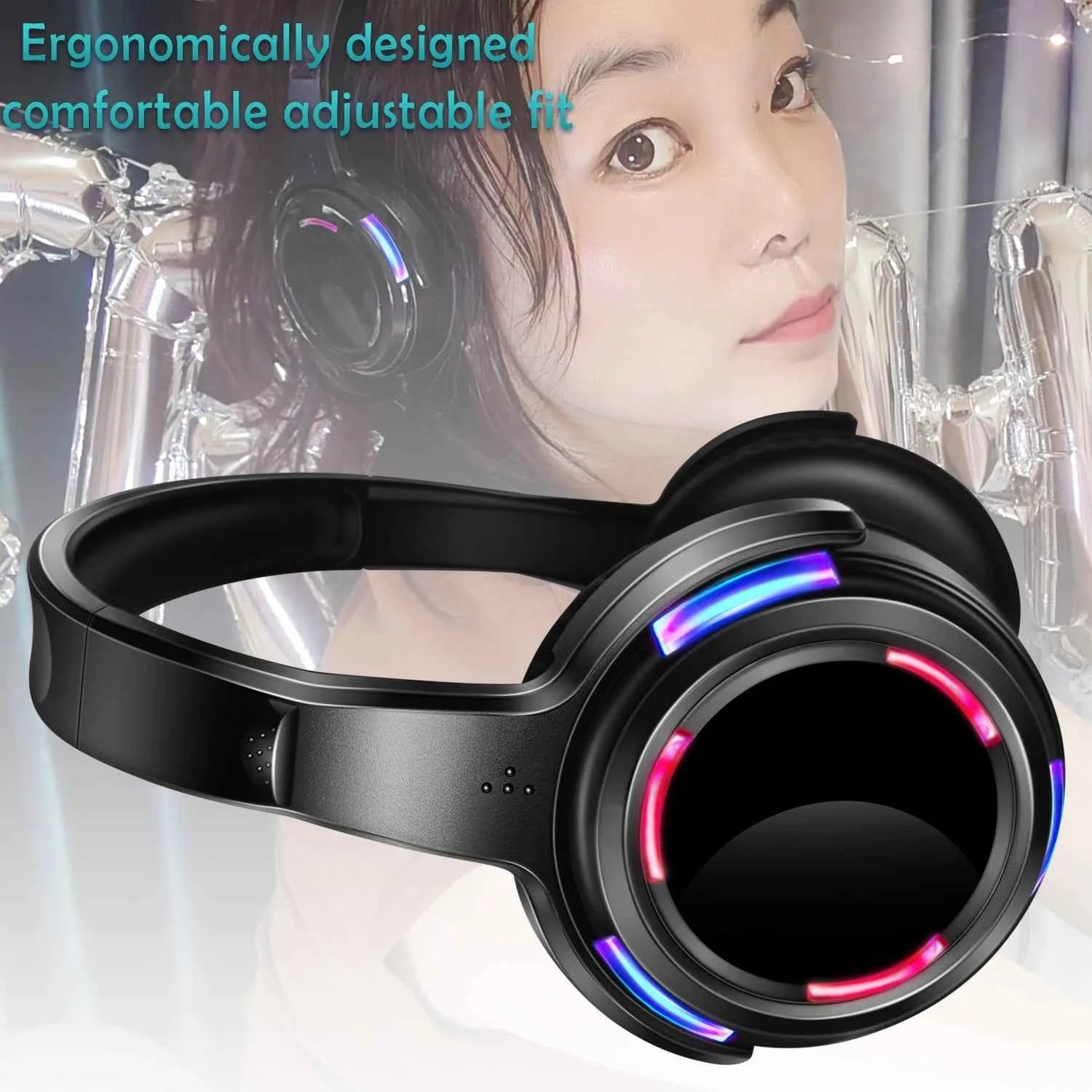Silent Disco Headphones LED transmitter for Quiet Events,Party,Meeting,Yoga