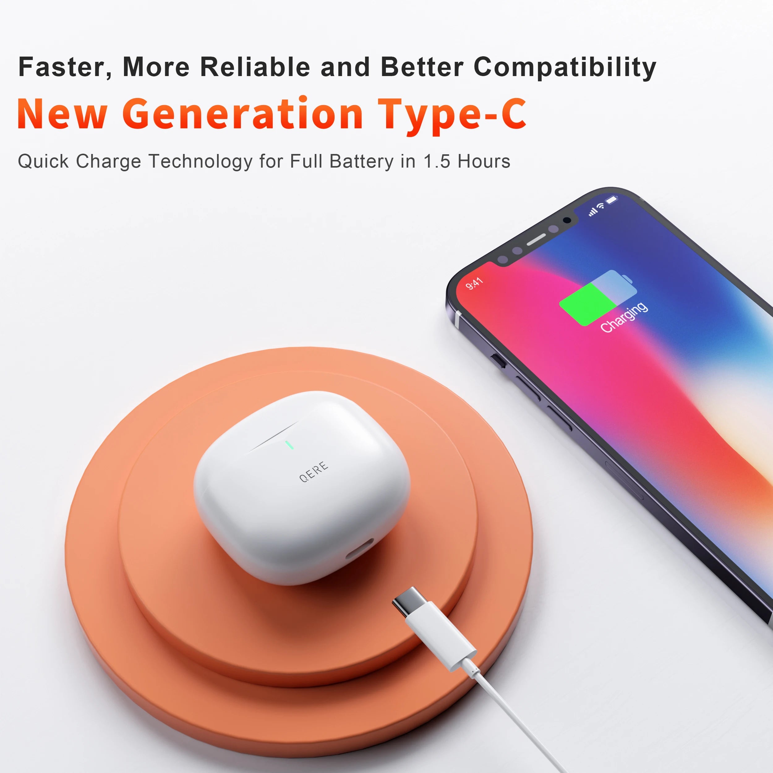Wireless Earphones QERE E28 NEW TWS Bluetooth 5.3 HD Microphone HIFI Headphone 13mm Driver Low Latency gaming waterproof Earbud