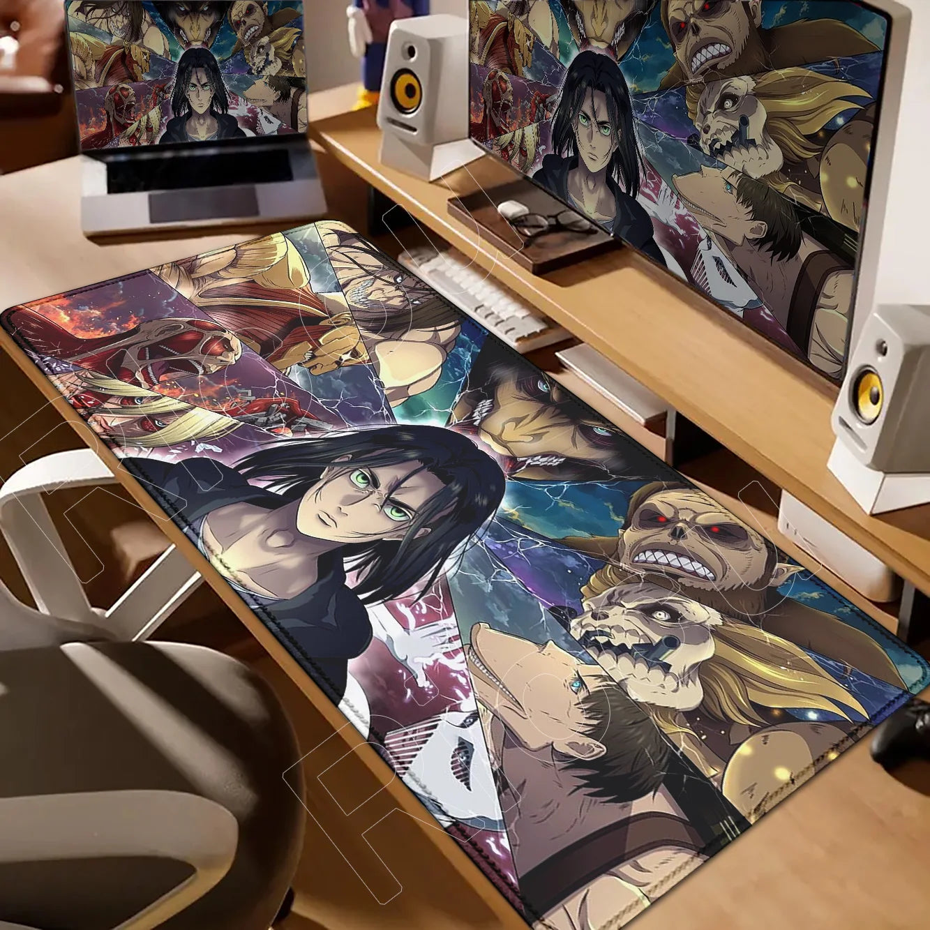 New HD Printing Attack on Titan Anime Desk Mat Large Lock Edge Mouse Pad Computer Mousepad Gaming Laptop Keyboard Mouse Mats Rug