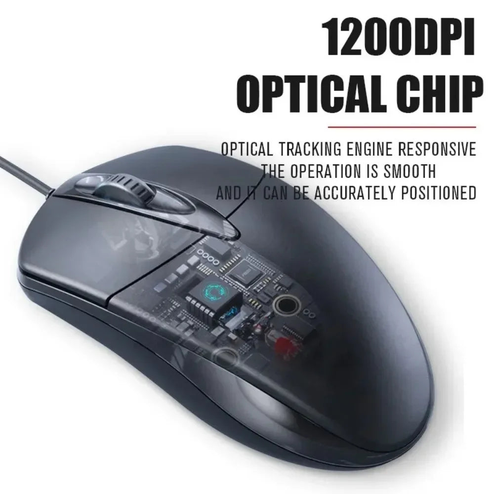 USB Optical Wired Mouse - 1200DPI