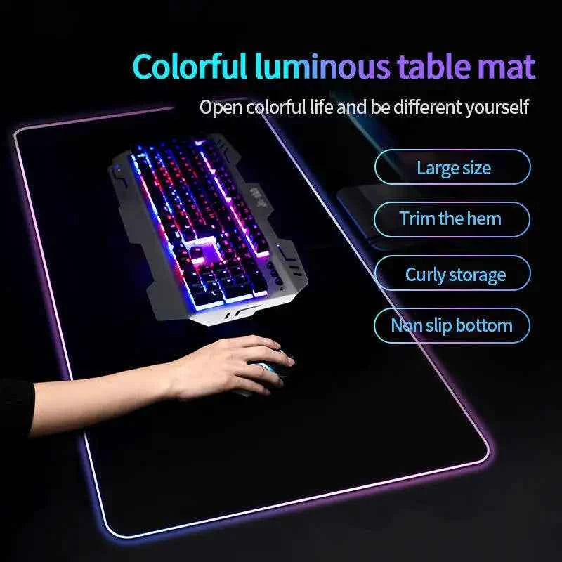 ROG ASUS Mouse Pad RGB Gamer Desk Mat Led Back Light Mousepad Setup Gaming Accessories Deskmat Big Colorful Mousepepad Backlight