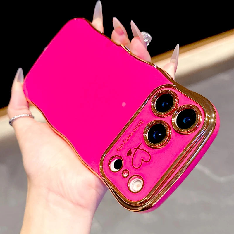 Plating Soft Wave Case For iPhone 17 Air 16E 16 15 14 13 12 11 Pro Max 17Pro 16Pro 15Pro 14Pro iPhone16 iPhone15 iPhone14 Cover