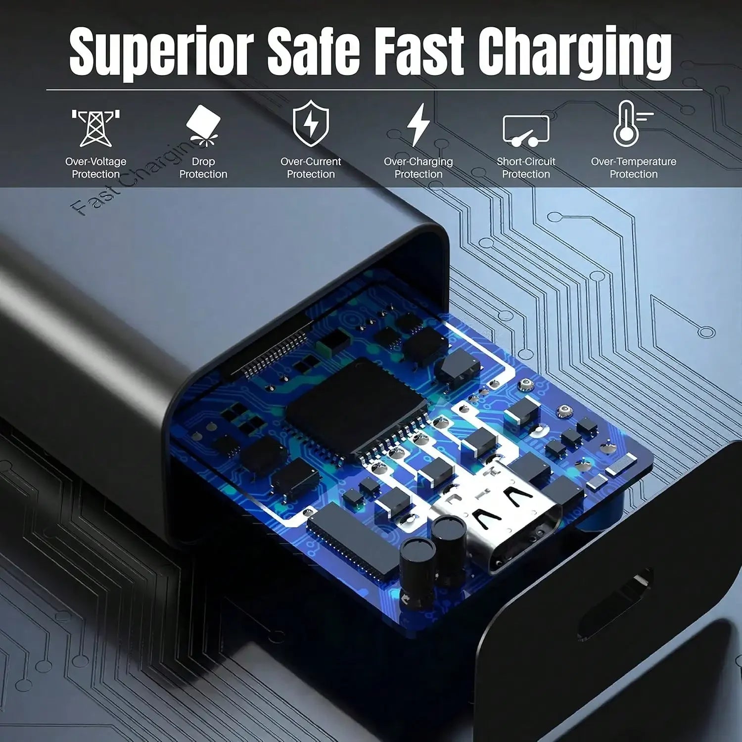 25W USB-C Fast Charging Wall Charger Adapter Compatible with Samsung Galaxy & iPhone Series Smartphones and Tablets