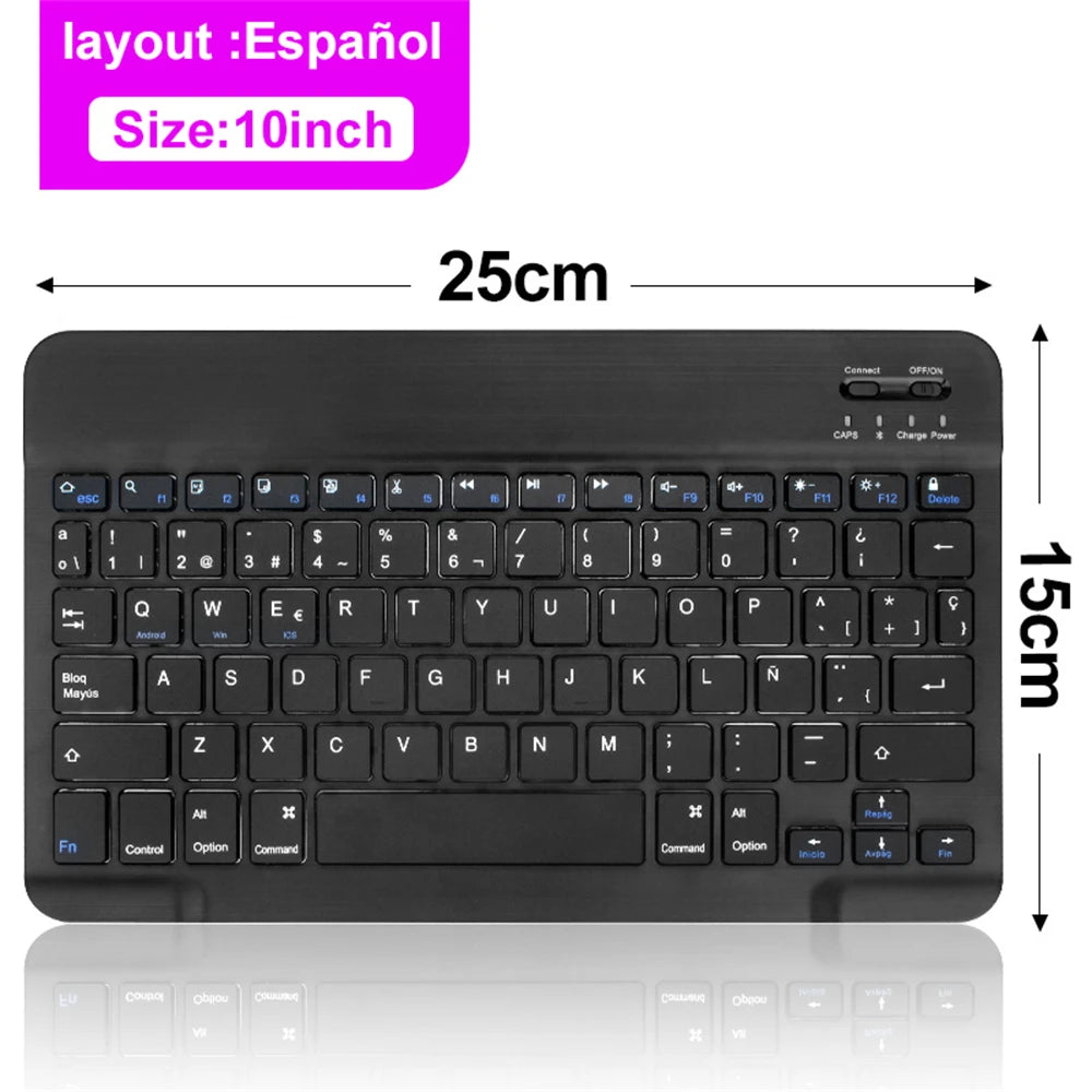 EMTRA Bluetooth Wireless Keyboard Mouse For Samsung Xiaomi Huawei Tablet For iPad Air Mini 5 Pro Spanish Korean Russian Keyboard