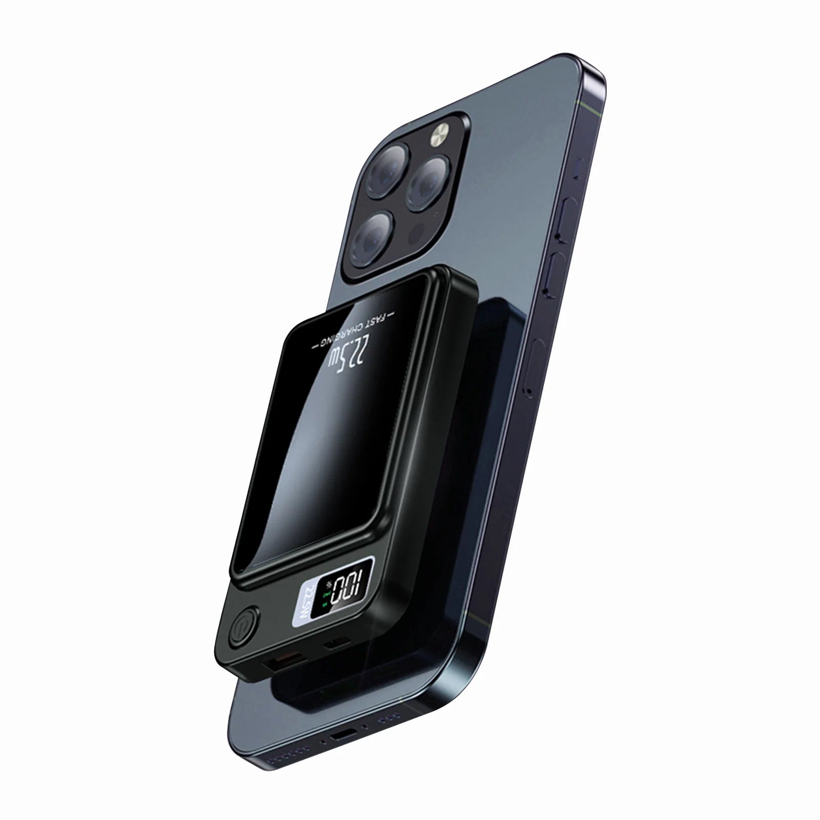 2-in-1 Wireless Magnetic Power Bank Fast Charging Portable PD 22.5W 10000mAh LED Power Display for iPhone 17/16/15/14 Samsung