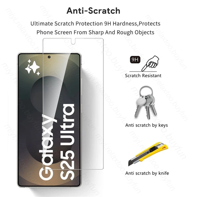 S 25 Case 5-1Pcs 9H Glass For Samsung Galaxy S25 S26 Ultra Edge S25Edge S25Ultra S25+ 5G Screen Protector Toughened Guard Cover