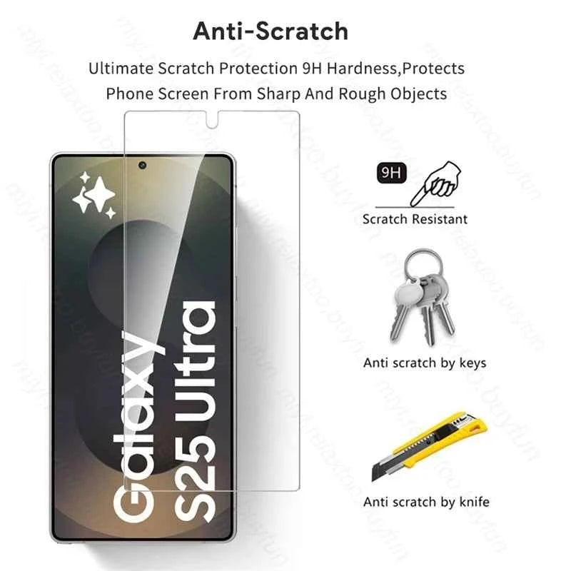 S 25 Case 5-1Pcs 9H Glass For Samsung Galaxy S25 S26 Ultra Edge S25Edge S25Ultra S25+ 5G Screen Protector Toughened Guard Cover
