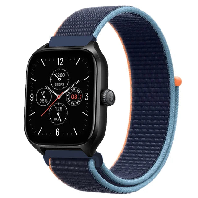 20mm 22mm Nylon Loop Strap for Amazfit GTR 42 47mm/GTR2/2e/3/3 Pro/4/GTS/GTS2/mini/3/4 Bracelet for Amazfit Bip-U-S/Stratos 2 2S
