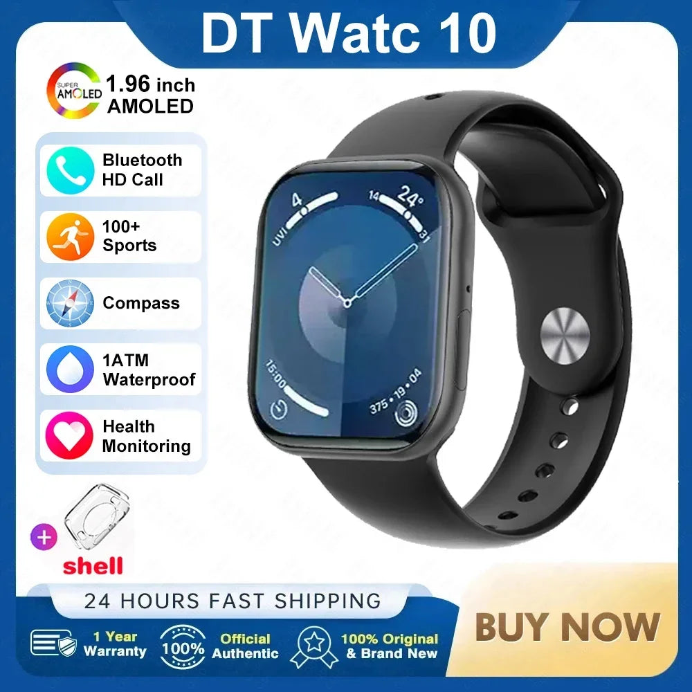 2025 New Original for Apple DT Watch 10 Smart Watch Men AMOLED 4GB Memory Music 3D Surround BT Call Waterproof smart watch Woman