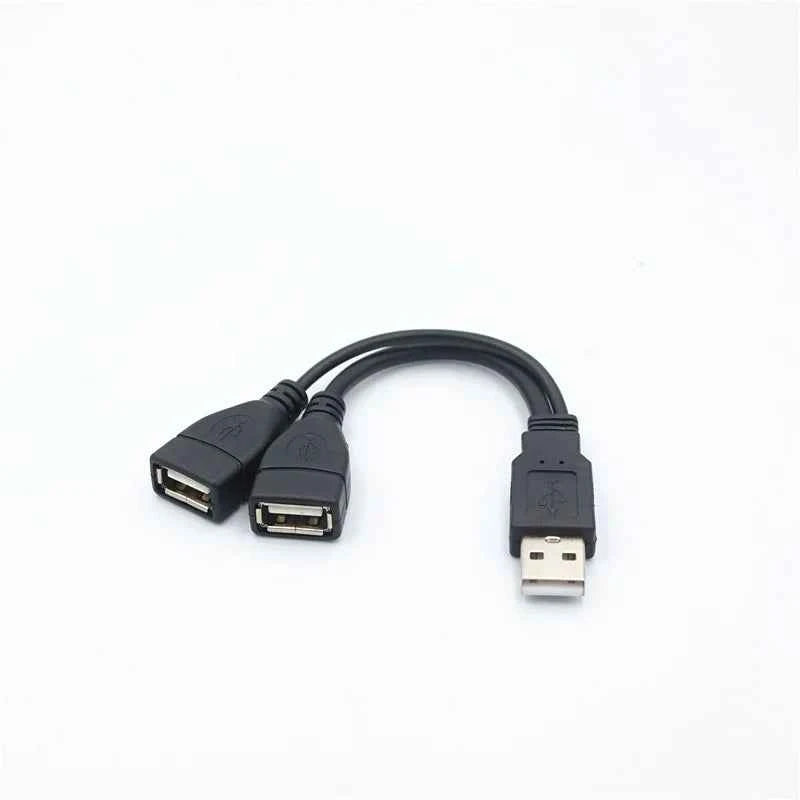 1 Male to 2 Female USB 2.0 Extension Line Data Cable Power Adapter Splitter
