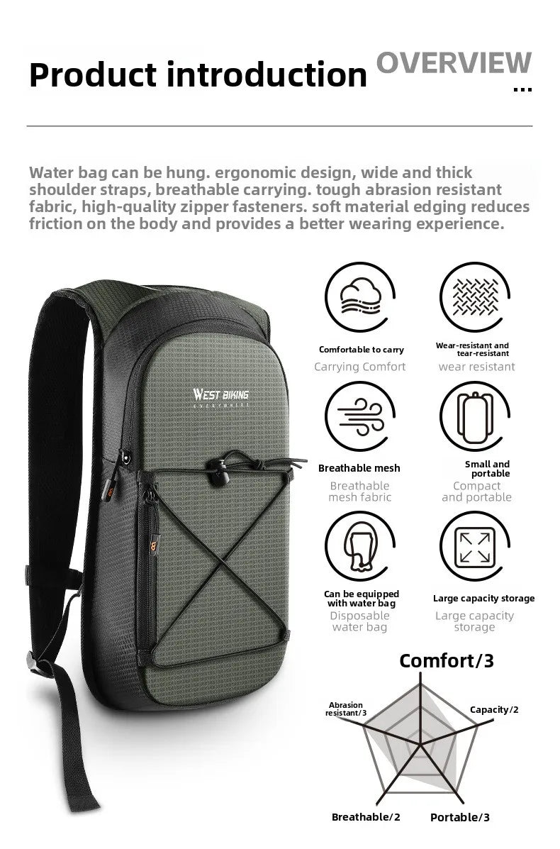Cycling Backpack Hydration Bladder Compatible Lightweight Bicycle Sports Bag Outdoor Hiking Travel Portable