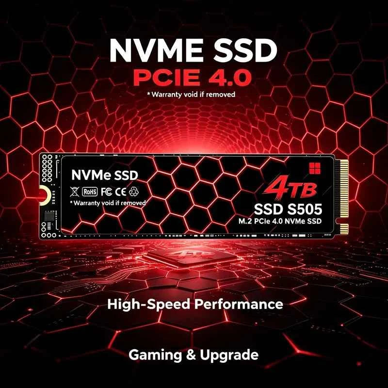 S505 High-Speed M.2 2280 NVMe SSD,7400MB/s PCIe4.0 X4 TLC 3D NAND,500GB/1TB/2TB/4TB Gaming SSD for PS5, Laptop & Desktop PC