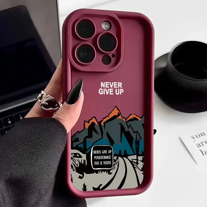 For iPhone 17 16 15 14 13 12 11 Pro Max Case Mountain Road Silicone Phone cases For iPhone 15 16 Plus Cover