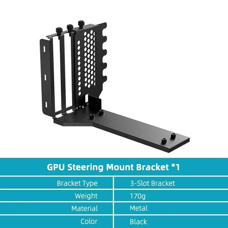 GPU Vertical Mounting Bracket Kit, PCIe 4.0/3.0 X16 Riser Cable 200mm, Graphics Card Steering Mounting Bracket