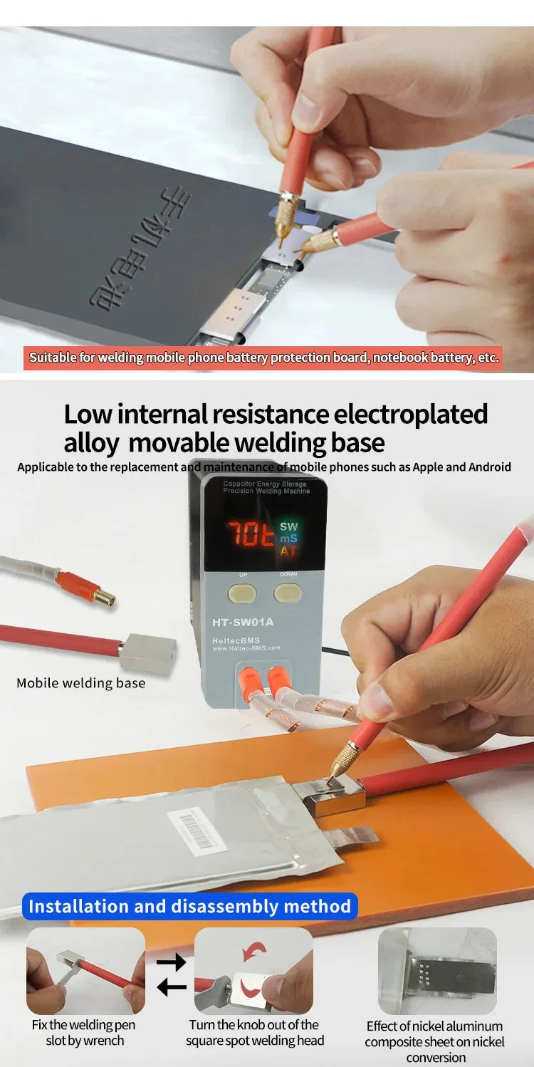 Spot Welder 18650 Battery Mini Spot Welder Storage Digital Display Storage Energy Pulse Spot Welding Machine 10.6KW
