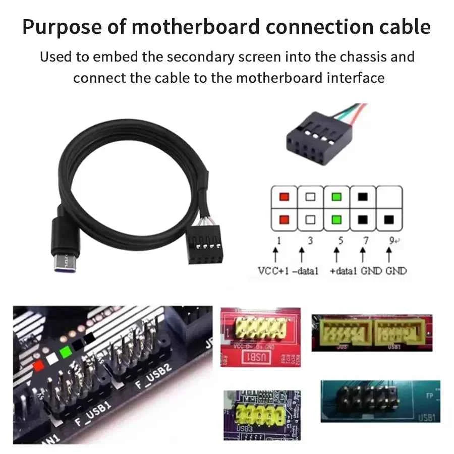 3.5-Inch USB Secondary Monitor – IPS, Type-C, Multi-Theme Display