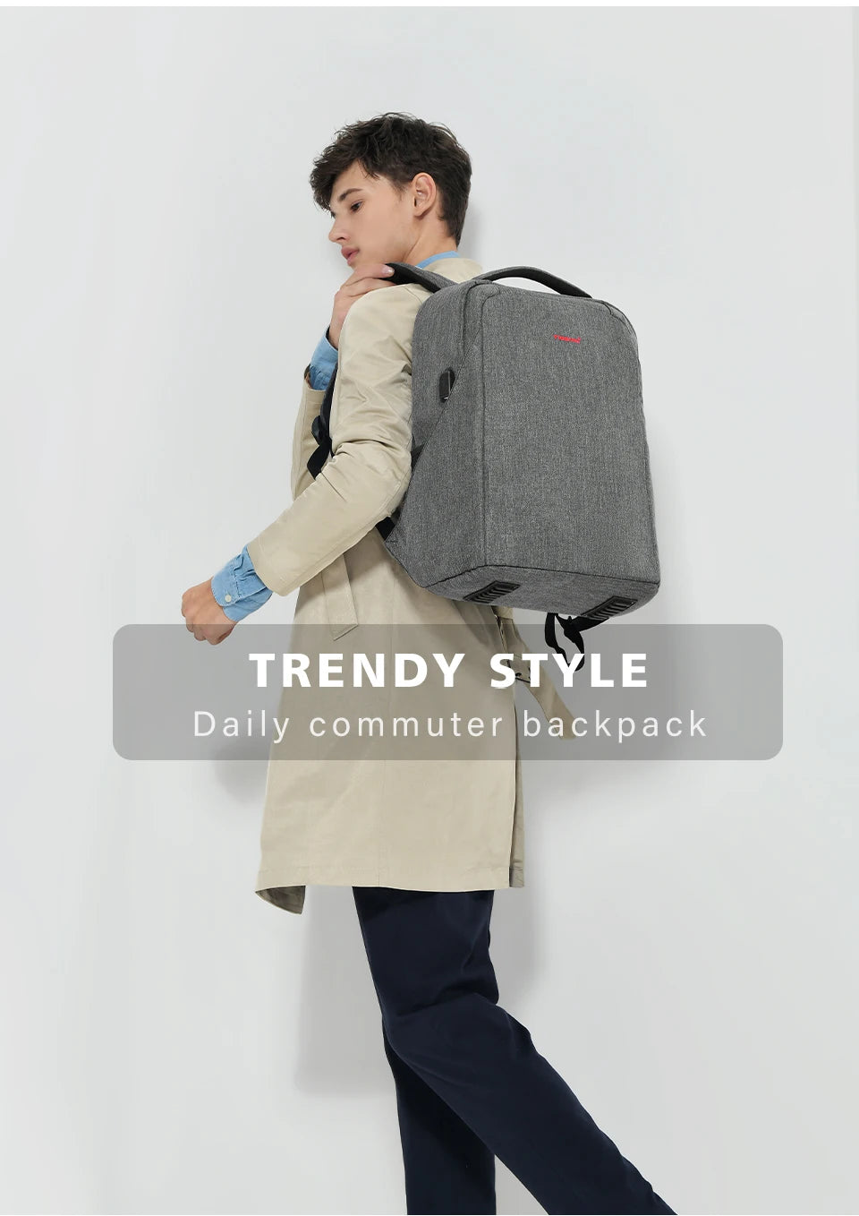 Tigernu Anti Theft Backpack Men USB Port Computer Backpacks For Men Bagpack Schoolbag 15.6inch Backpack Bags Travel Bag Knapsack